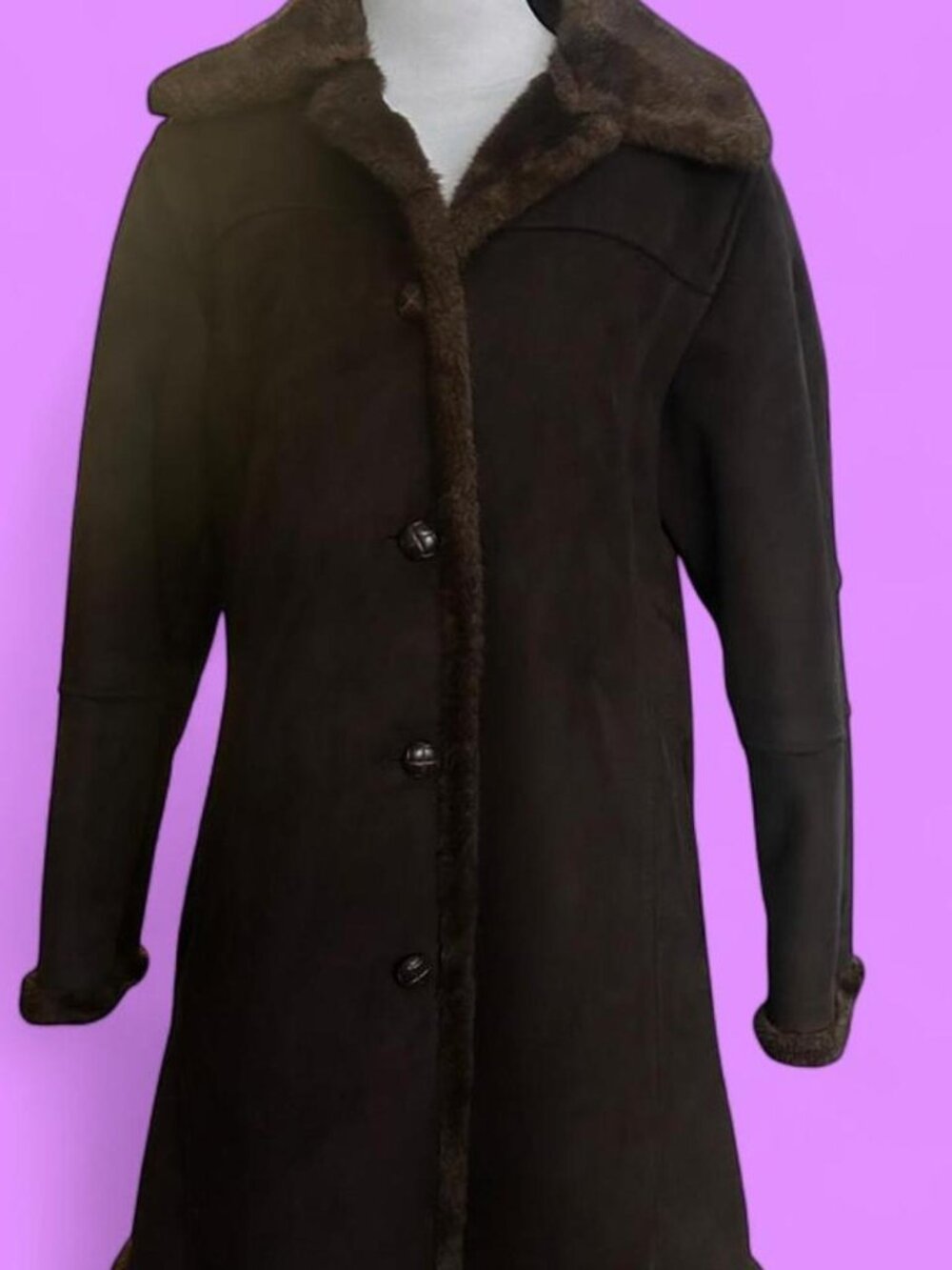 Utex Women's Brown and Black Vintage Coat